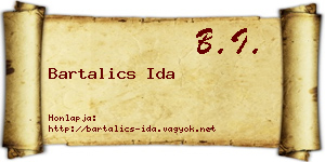 Bartalics Ida névjegykártya