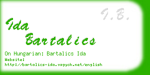 ida bartalics business card